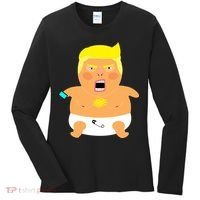 Funny Big Baby Trump Women's Long Sleeve Shirt thumb 0