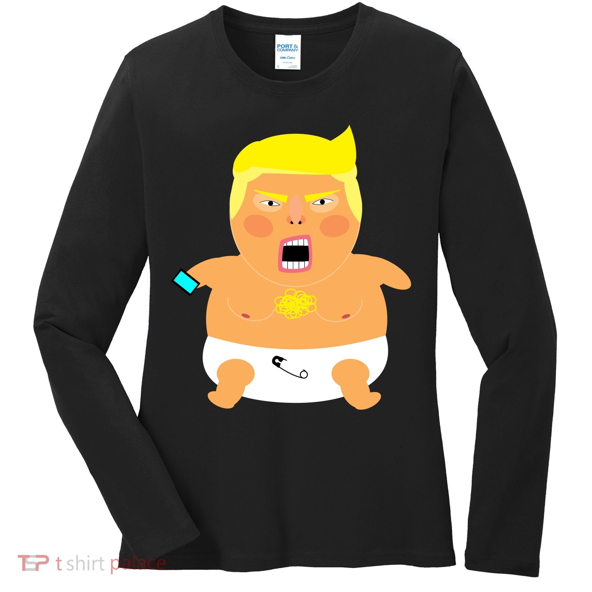 Funny Big Baby Trump Women's Long Sleeve Shirt