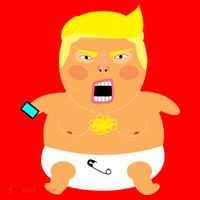Funny Big Baby Trump Santa Hat thumb 1