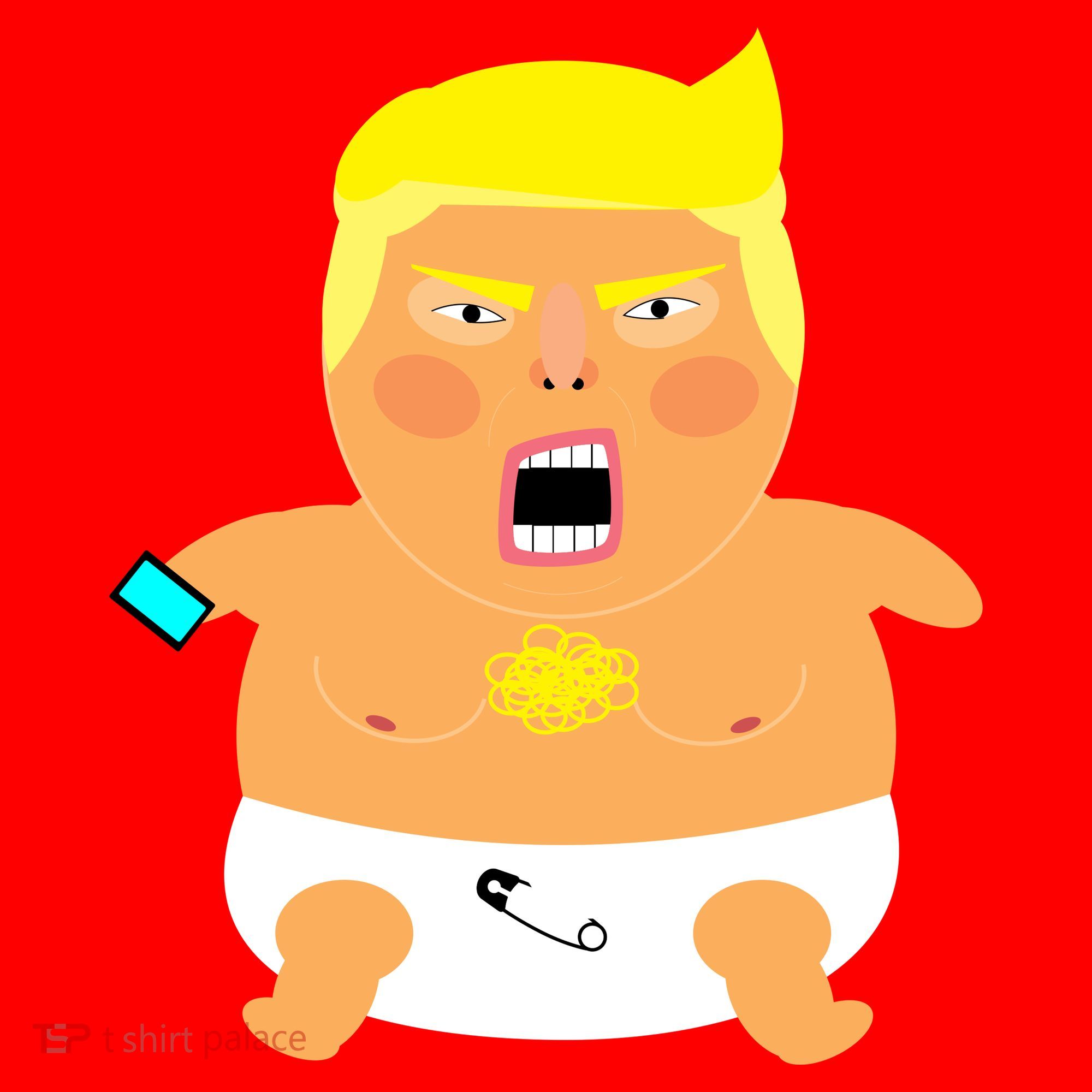 Funny Big Baby Trump Santa Hat