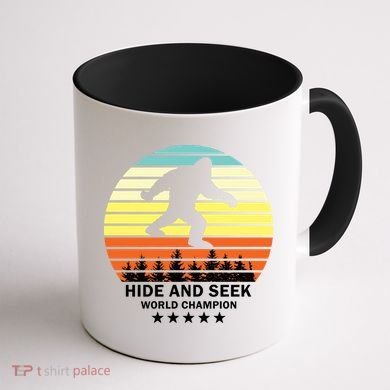Funny Bigfoot Hide And Seek World Champion Coffee Mug back