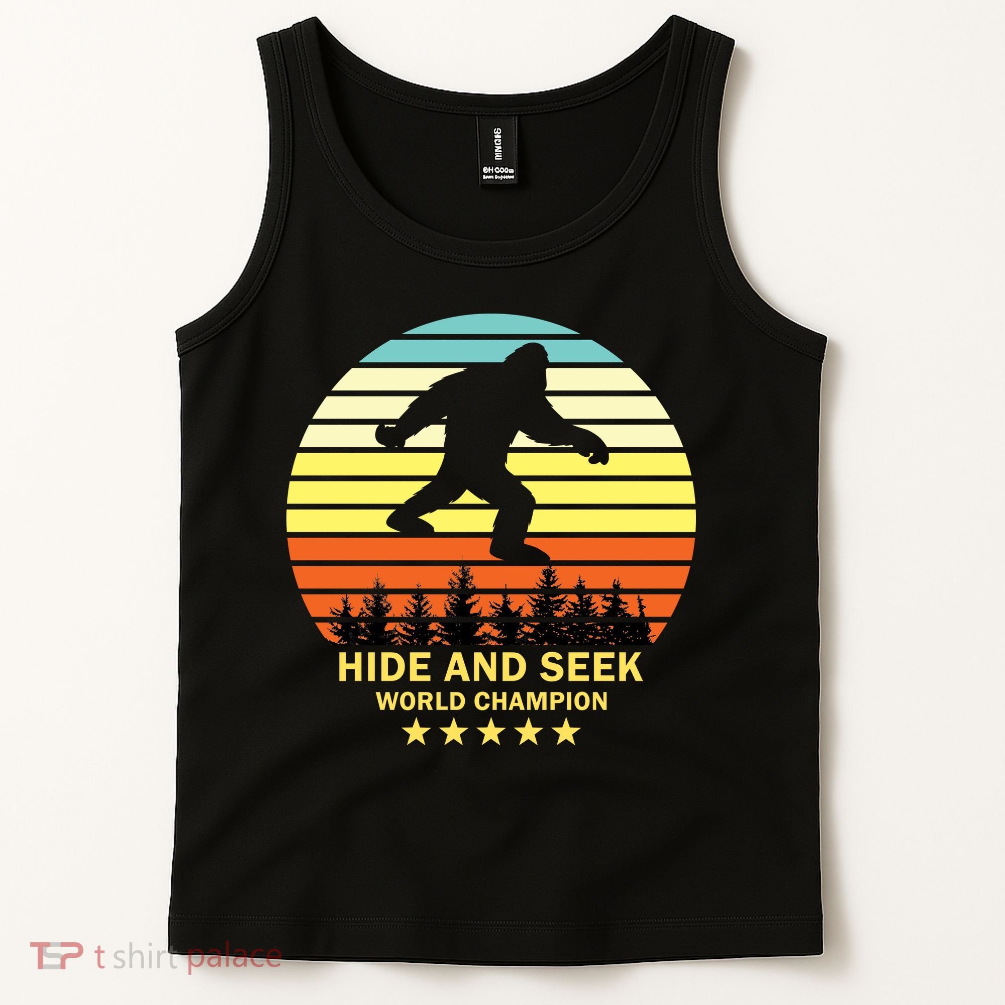Funny Bigfoot Hide And Seek World Champion Tank Top