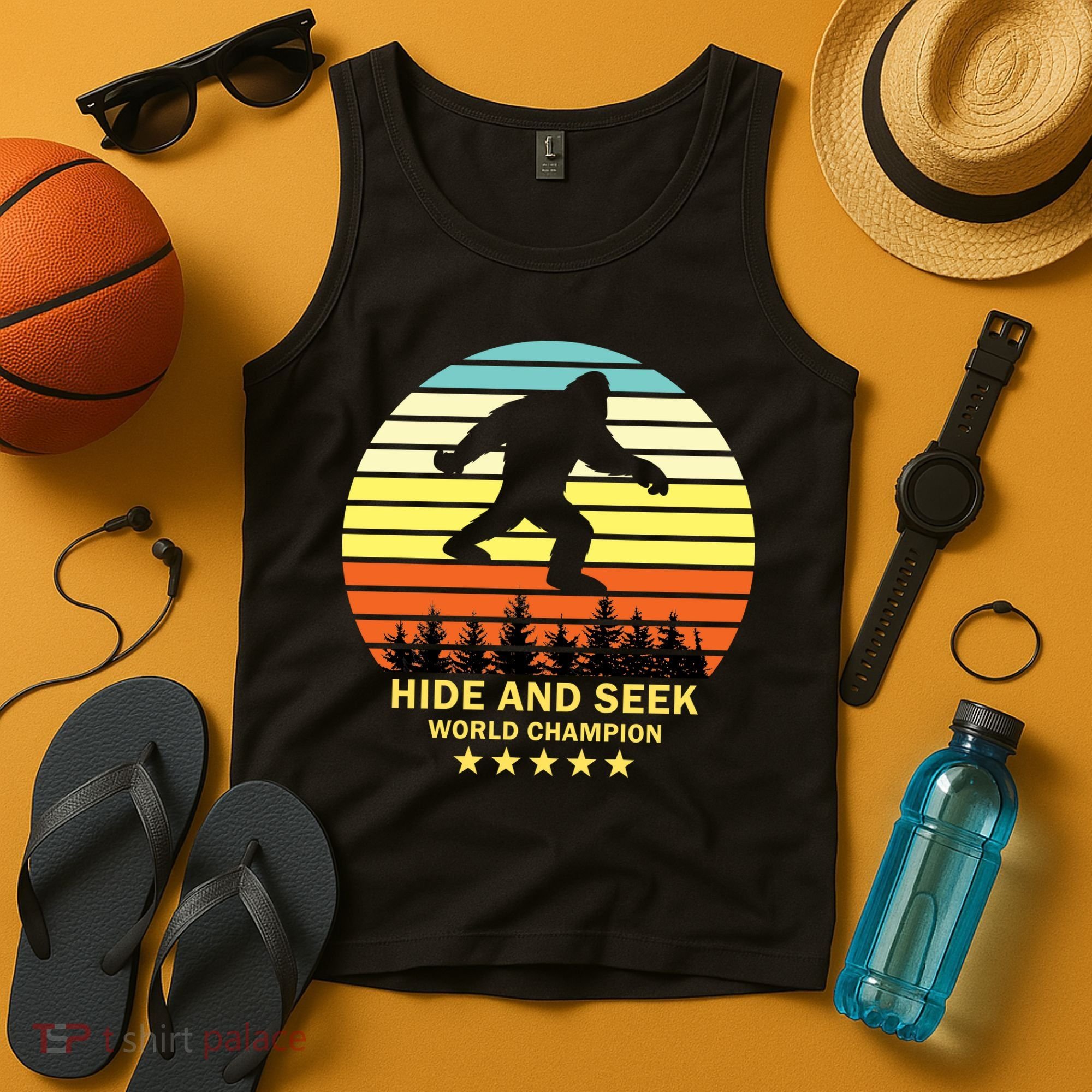 Funny Bigfoot Hide And Seek World Champion Tank Top