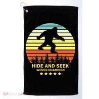 Funny Bigfoot Hide And Seek World Champion Golf Towel thumb 0