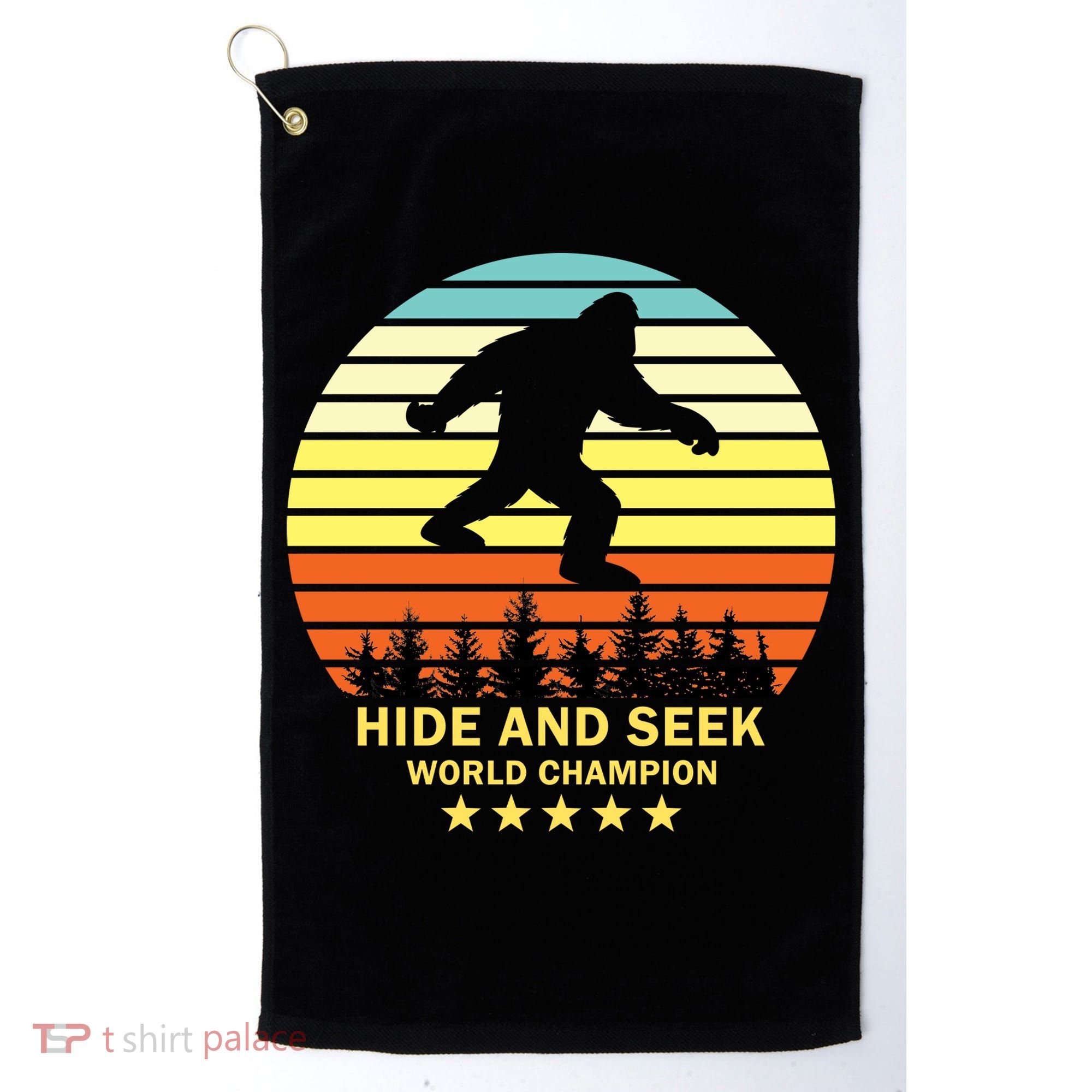 Funny Bigfoot Hide And Seek World Champion Golf Towel
