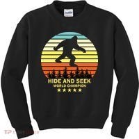 Funny Bigfoot Hide And Seek World Champion Kids Sweatshirt thumb 0