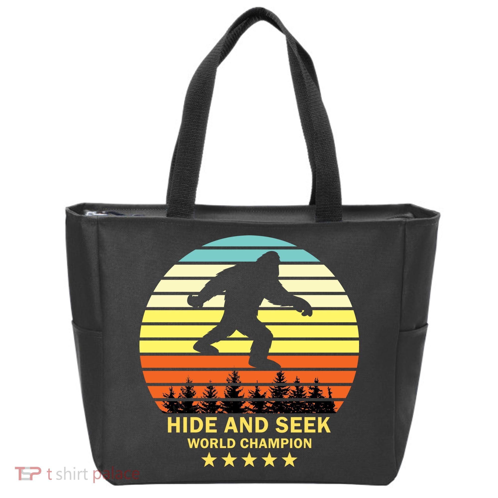 Funny Bigfoot Hide And Seek World Champion Tote Bag