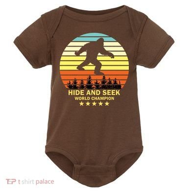 Funny Bigfoot Hide And Seek World Champion Baby Bodysuit