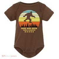 Funny Bigfoot Hide And Seek World Champion Baby Bodysuit thumb 0