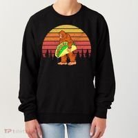 Funny Bigfoot Holding A Taco Women's Sweatshirt thumb 0