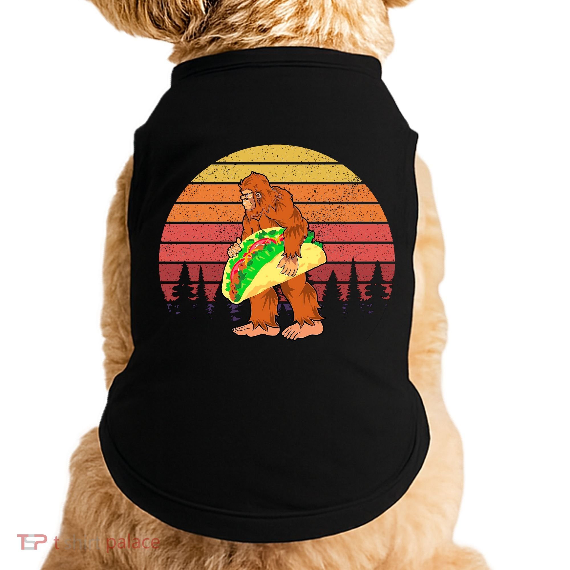 Funny Bigfoot Holding A Taco Doggie Tank