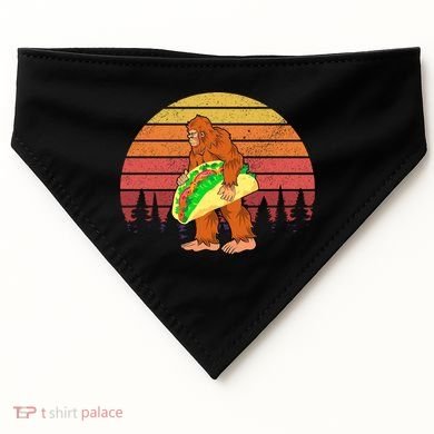 Funny Bigfoot Holding A Taco USA-Made Doggie Bandana