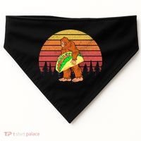 Funny Bigfoot Holding A Taco USA-Made Doggie Bandana thumb 0