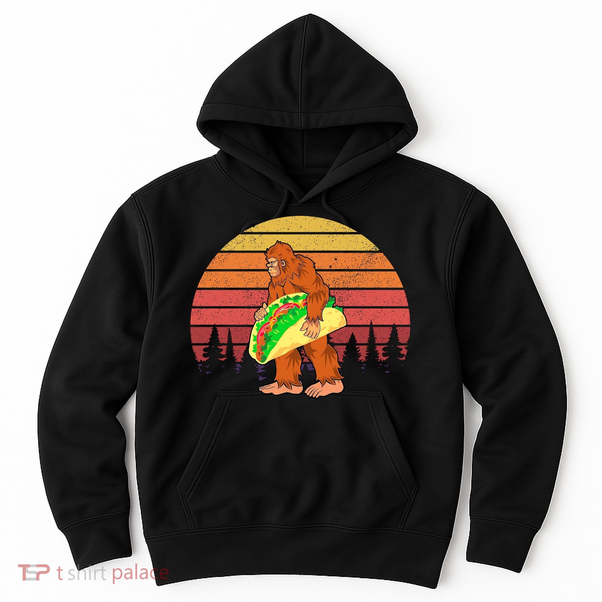 Funny Bigfoot Holding A Taco Hoodie
