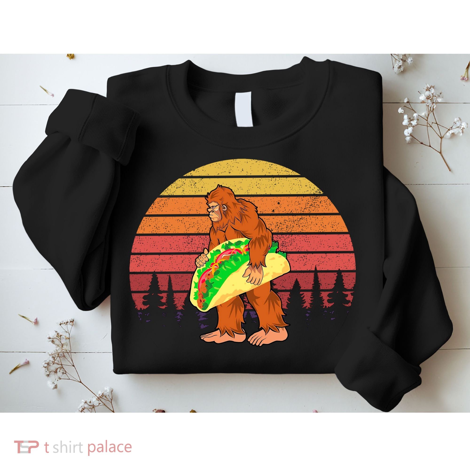 Funny Bigfoot Holding A Taco Sweatshirt