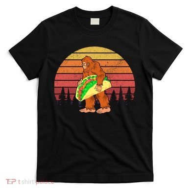 Funny Bigfoot Holding A Taco T-Shirt