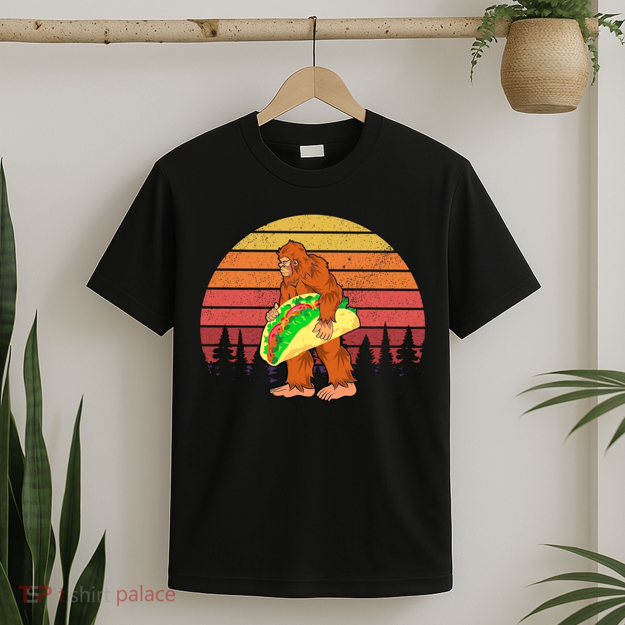 Funny Bigfoot Holding A Taco T-Shirt
