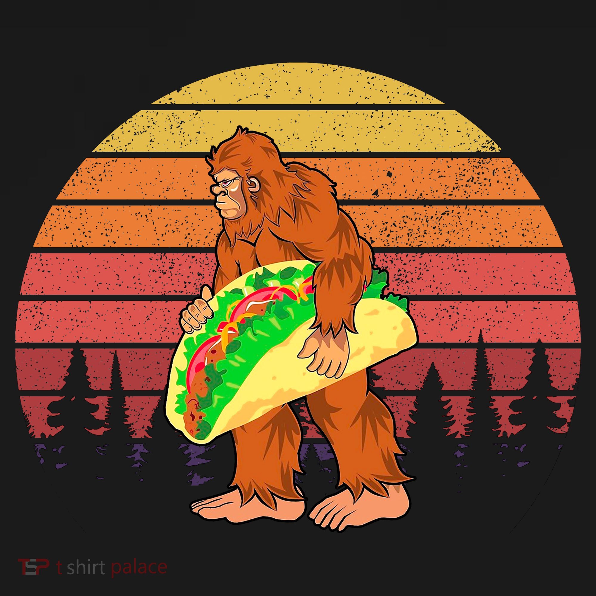 Funny Bigfoot Holding A Taco Bucket Hat