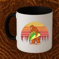 Funny Bigfoot Holding A Taco Coffee Mug thumb 2