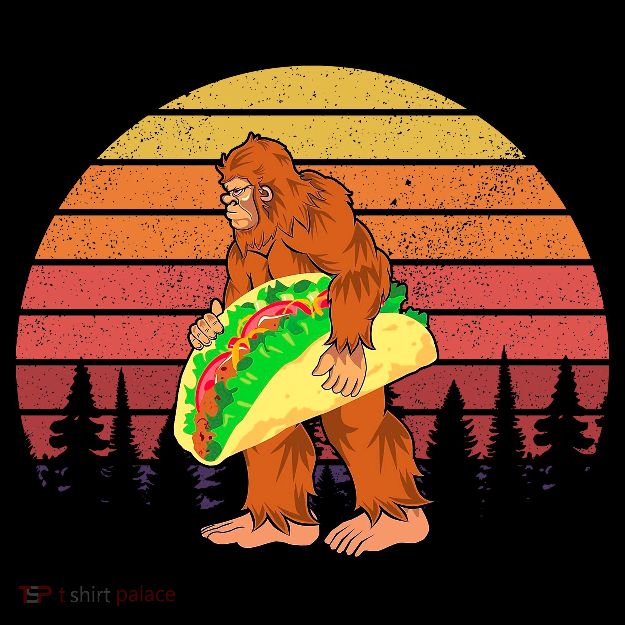 Funny Bigfoot Holding A Taco Coffee Mug