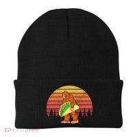 Funny Bigfoot Holding A Taco Beanie thumb 0