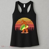 Funny Bigfoot Holding A Taco Women's Tank Top thumb 3