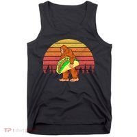 Funny Bigfoot Holding A Taco Tank Top thumb 0