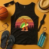 Funny Bigfoot Holding A Taco Tank Top thumb 4