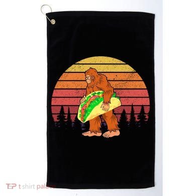 Funny Bigfoot Holding A Taco Golf Towel