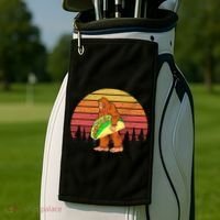 Funny Bigfoot Holding A Taco Golf Towel thumb 2