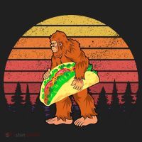 Funny Bigfoot Holding A Taco Golf Towel thumb 3