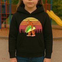 Funny Bigfoot Holding A Taco Kids Hoodie thumb 3