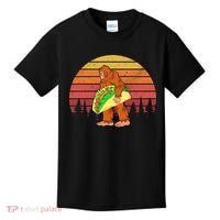 Funny Bigfoot Holding A Taco Kids T-Shirt thumb 0