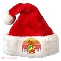 Funny Bigfoot Holding A Taco Santa Hat thumb 0