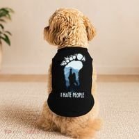 Funny Bigfoot I Hate People Doggie Tank thumb 2