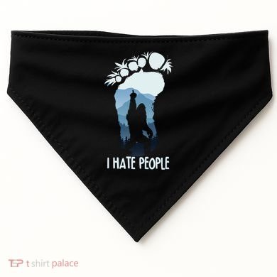 Funny Bigfoot I Hate People USA-Made Doggie Bandana