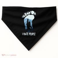 Funny Bigfoot I Hate People USA-Made Doggie Bandana thumb 0