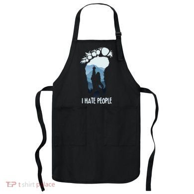 Funny Bigfoot I Hate People Apron
