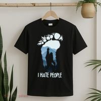 Funny Bigfoot I Hate People T-Shirt thumb 2
