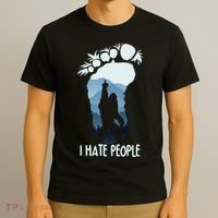 Funny Bigfoot I Hate People T-Shirt thumb 3