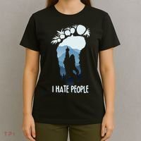 Funny Bigfoot I Hate People T-Shirt thumb 4