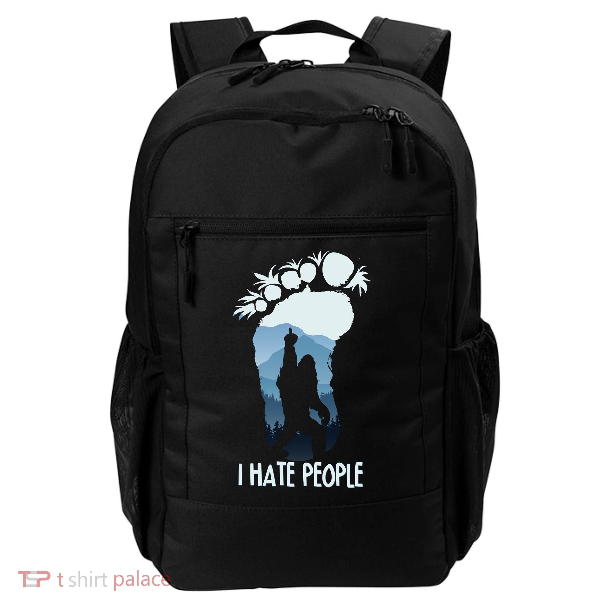 Funny Bigfoot I Hate People Backpack