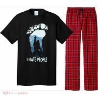 Funny Bigfoot I Hate People Pajama Set thumb 0