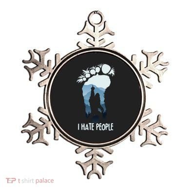Funny Bigfoot I Hate People Ornament