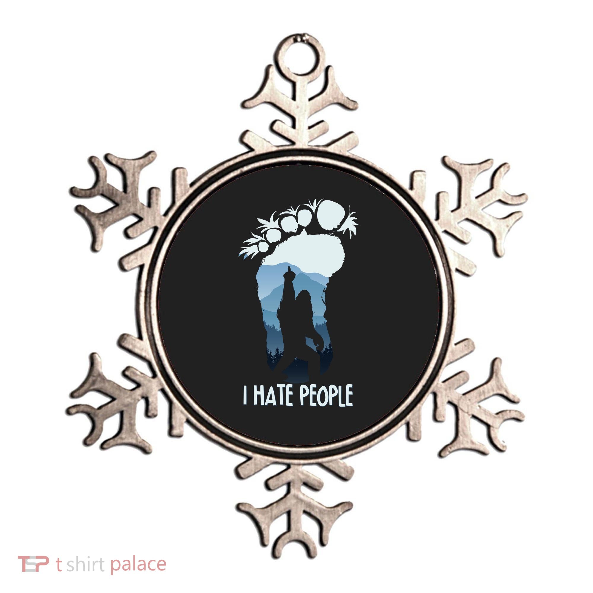 Funny Bigfoot I Hate People Ornament