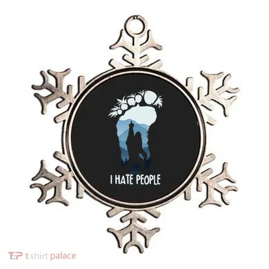 Funny Bigfoot I Hate People Ornament