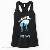 Funny Bigfoot I Hate People Women's Tank Top thumb 0