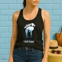 Funny Bigfoot I Hate People Women's Tank Top thumb 2
