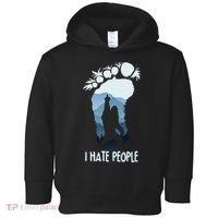Funny Bigfoot I Hate People Toddler Hoodie thumb 0