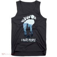 Funny Bigfoot I Hate People Tank Top thumb 0